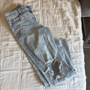 American Eagle Outfitters Light Blue Ripped Skinny Jeans